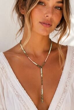 Handmade Vibrant Boho Seed Bead Bolo Lariat Drop Necklace